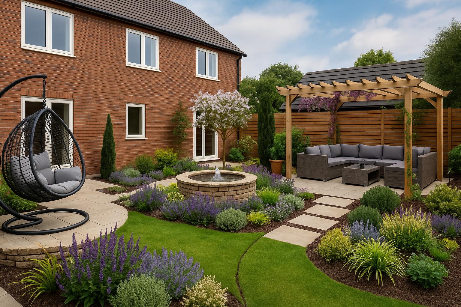 Mediterranean courtyard, West Bridgford